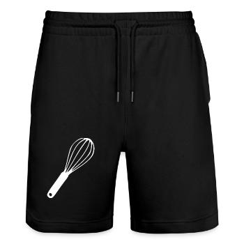 Cadeau du cuisinier fouet - Short de jogging bio TRAINER Stanley/Stella unisexe - noir - Devant - Nik (191cm) & Marisol (170cm)
