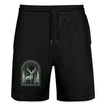 Hiking - Outdoor Adventure - Wilderness - Stanley/Stella Trainer Unisex Organic Jogging Shorts - black - Front - Nik (191cm) & Marisol (170cm)