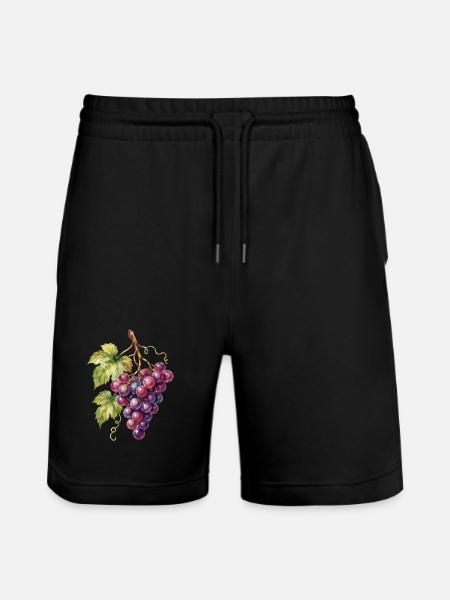 Aquarellweintrauben Cluster - Stanley/Stella Unisex Bio Joggingshorts Trainer - Schwarz