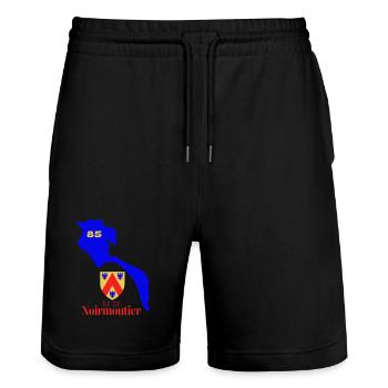 Île de Noirmoutier - Short de jogging bio TRAINER Stanley/Stella unisexe - noir - Devant - Nik (191cm) & Marisol (170cm)