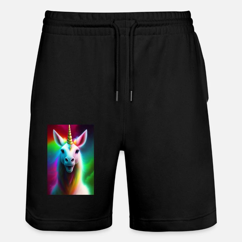 Einhorn - Stanley/Stella Unisex Bio Joggingshorts Trainer  - Schwarz