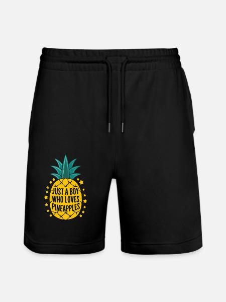 Pineapple tropical hawaiian fruit - Stanley/Stella Trainer Unisex Organic Jogging Shorts - black