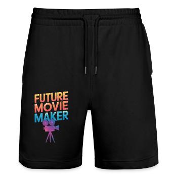 Filmmaker Film Director Cinematographer Film - Stanley/Stella Trainer Unisex Organic Jogging Shorts - black - Front - Nik (191cm) & Marisol (170cm)