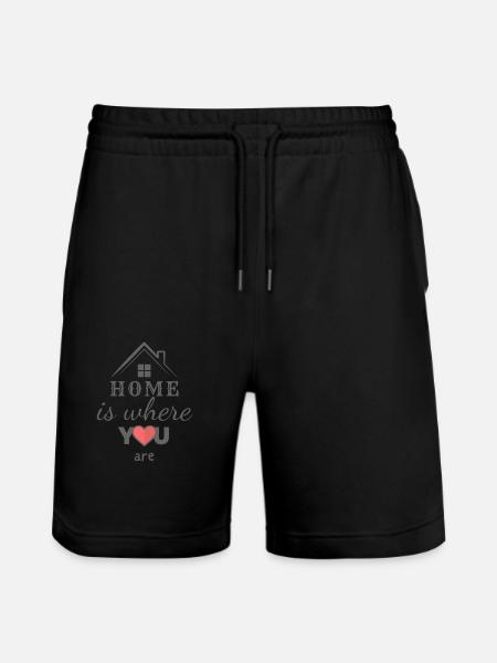 Home With Heart - Stanley/Stella Trainer Unisex Organic Jogging Shorts - black