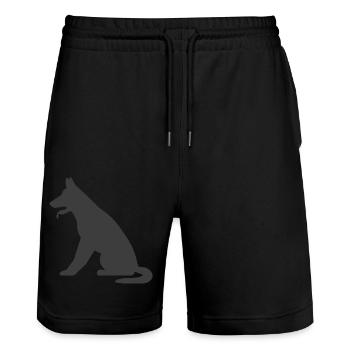 Hund - Stanley/Stella Unisex Bio Joggingshorts Trainer  - Schwarz - Vorne - Nik (191cm) & Marisol (170cm)