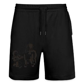 Pferde - Stanley/Stella Unisex Bio Joggingshorts Trainer  - Schwarz - Vorne - Nik (191cm) & Marisol (170cm)