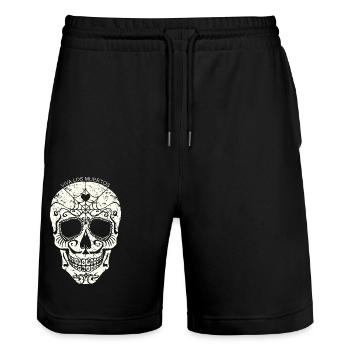 Dia de los Muertos Halloween Day of the Dead Skull - Stanley/Stella Trainer Unisex Organic Jogging Shorts - black - Front - Nik (191cm) & Marisol (170cm)