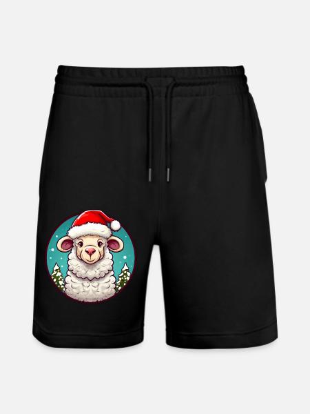 Sheep Christmas - Stanley/Stella Trainer Unisex Organic Jogging Shorts - black