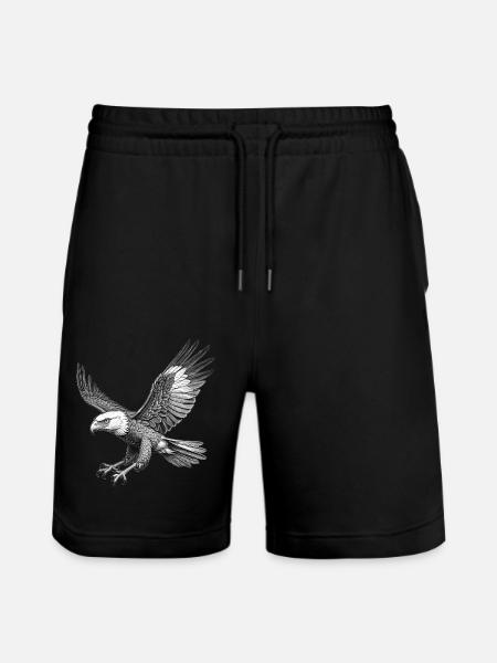 Flying Eagle, Graphic - Stanley/Stella Trainer Unisex Organic Jogging Shorts - black