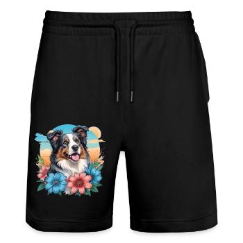 Berger australien - Short de jogging bio TRAINER Stanley/Stella unisexe - noir - Devant - Nik (191cm) & Marisol (170cm)