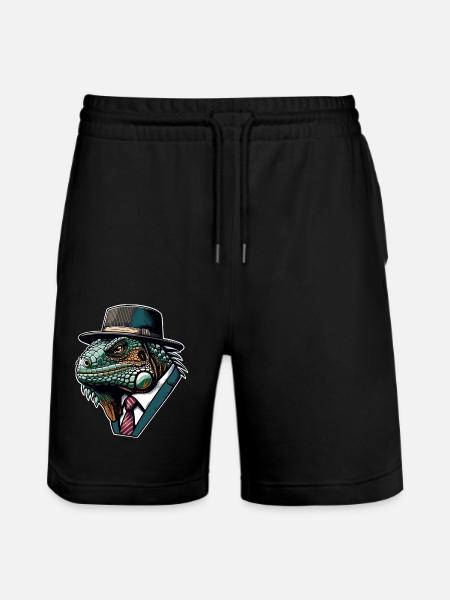 Iguana - Stanley/Stella Trainer Unisex Organic Jogging Shorts - black