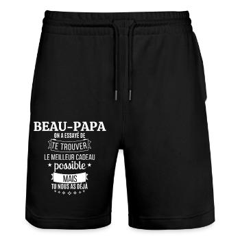 Stiefvater T-Shirt - Stanley/Stella Unisex Bio Joggingshorts Trainer  - Schwarz - Vorne - Nik (191cm) & Marisol (170cm)