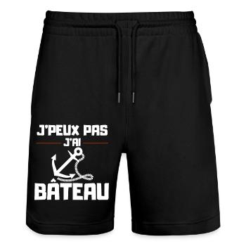 I can't I have a boat - Stanley/Stella Trainer Unisex Organic Jogging Shorts - black - Front - Nik (191cm) & Marisol (170cm)