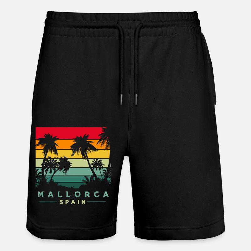 Spanisch Malle Mallorca - Stanley/Stella Unisex Bio Joggingshorts Trainer - Schwarz