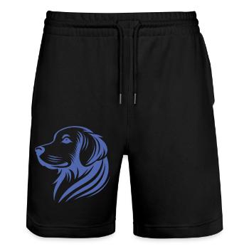 Golden Retriever Head Silhouette Minimalist - Stanley/Stella Trainer Unisex Organic Jogging Shorts - black - Front - Nik (191cm) & Marisol (170cm)