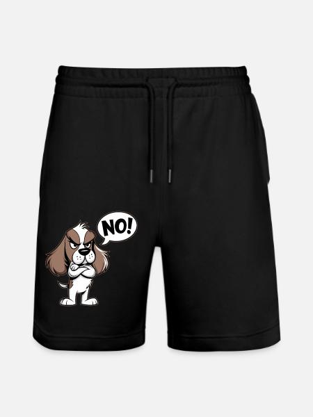 Cocker Spaniel saying "No! - Stanley/Stella Trainer Unisex Organic Jogging Shorts - black
