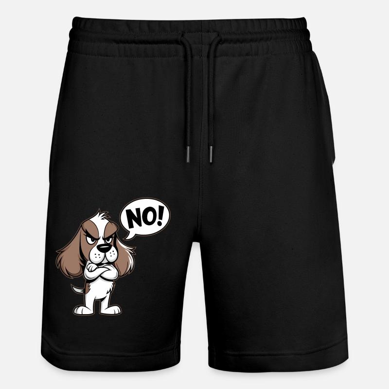 Cocker Spaniel disant "Non ! - Short de jogging bio TRAINER Stanley/Stella unisexe - noir