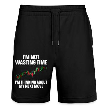 Best Stock Trading Art Trader Stock Market - Stanley/Stella Trainer Unisex Organic Jogging Shorts - black - Front - Nik (191cm) & Marisol (170cm)