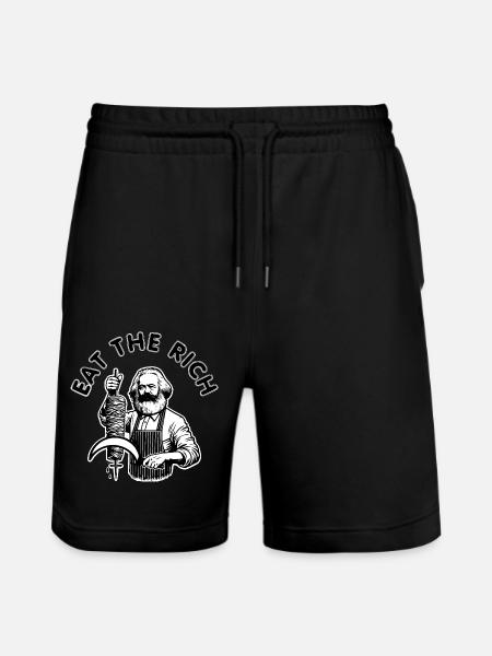Eat the rich - Stanley/Stella Trainer Unisex Organic Jogging Shorts - black
