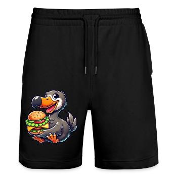 Fantaisiste Dodo Burger Cheeseburger de restauration rapide - Short de jogging bio TRAINER Stanley/Stella unisexe - noir - Devant - Nik (191cm) & Marisol (170cm)