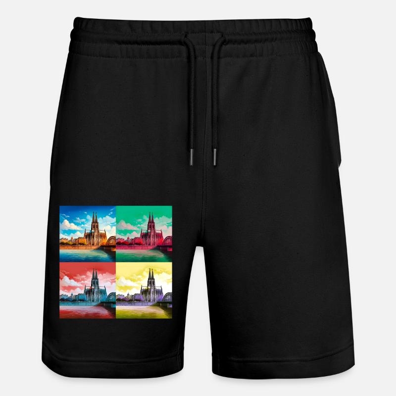 Cathédrale de Cologne,Cathédrale,Cologne,Coeurs,Peinture,Warhol - Short de jogging bio TRAINER Stanley/Stella unisexe - noir
