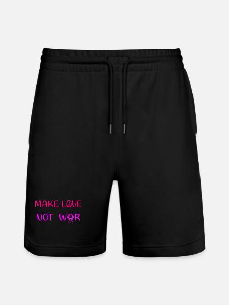 Make love - not war - Stanley/Stella Trainer Unisex Organic Jogging Shorts - black
