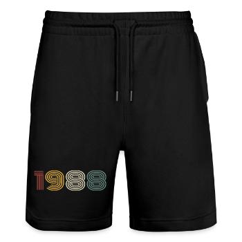 1988 Retro Style 1988 Birthday 1988 Vintage - Stanley/Stella Trainer Unisex Organic Jogging Shorts - black - Front - Nik (191cm) & Marisol (170cm)