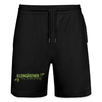 Kleingärtner aus Leidenschaft - Stanley/Stella Unisex Bio Joggingshorts Trainer  - Schwarz - Vorne - Nik (191cm) & Marisol (170cm)