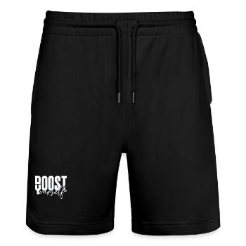 BLANC - Short de jogging bio TRAINER Stanley/Stella unisexe - noir - Devant - Nik (191cm) & Marisol (170cm)