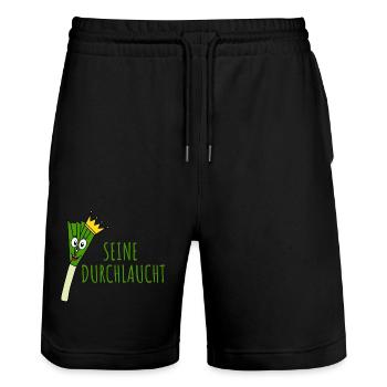 Lauch Seine Durchlaucht - Stanley/Stella Unisex Bio Joggingshorts Trainer  - Schwarz - Vorne - Nik (191cm) & Marisol (170cm)