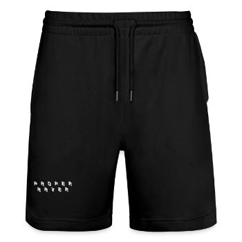 proper raver 2 - Stanley/Stella Unisex Bio Joggingshorts Trainer  - Schwarz - Vorne - Nik (191cm) & Marisol (170cm)