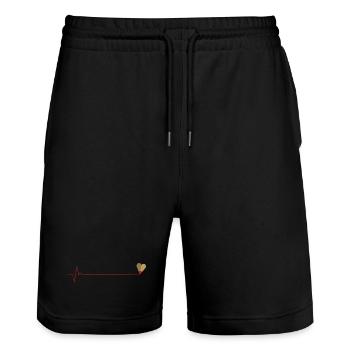 Creative Heartbeate: Drawing for life - Stanley/Stella Trainer Unisex Organic Jogging Shorts - black - Front - Nik (191cm) & Marisol (170cm)