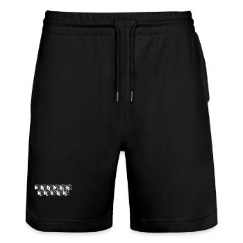 proper raver 1 - Stanley/Stella Unisex Bio Joggingshorts Trainer  - Schwarz - Vorne - Nik (191cm) & Marisol (170cm)