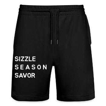 Sizzle Season Genießen - Stanley/Stella Unisex Bio Joggingshorts Trainer  - Schwarz - Vorne - Nik (191cm) & Marisol (170cm)