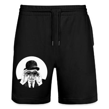 Espion - Short de jogging bio TRAINER Stanley/Stella unisexe - noir - Devant - Nik (191cm) & Marisol (170cm)