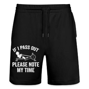 Ergometer Rowing Exercise ERG Machine Lover Fitnes - Stanley/Stella Trainer Unisex Organic Jogging Shorts - black - Front - Nik (191cm) & Marisol (170cm)