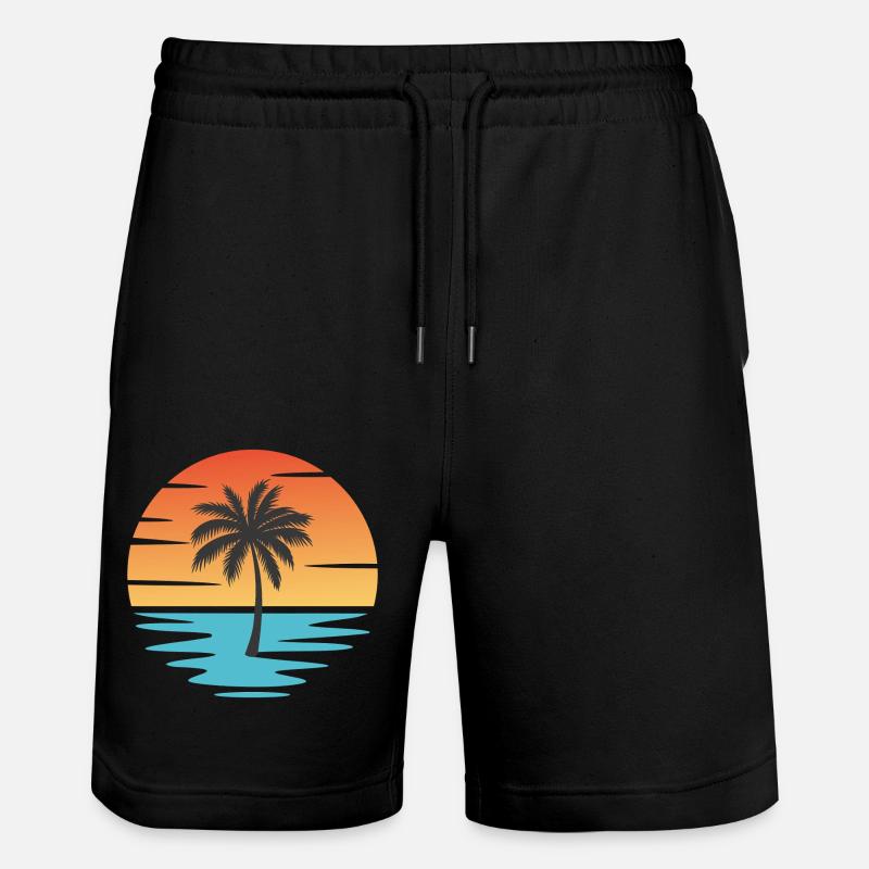 Plage Coucher de soleil - Short de jogging bio TRAINER Stanley/Stella unisexe - noir