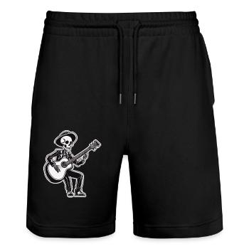 Guitar playing Skeleton - Stanley/Stella Unisex Bio Joggingshorts Trainer  - Schwarz - Vorne - Nik (191cm) & Marisol (170cm)