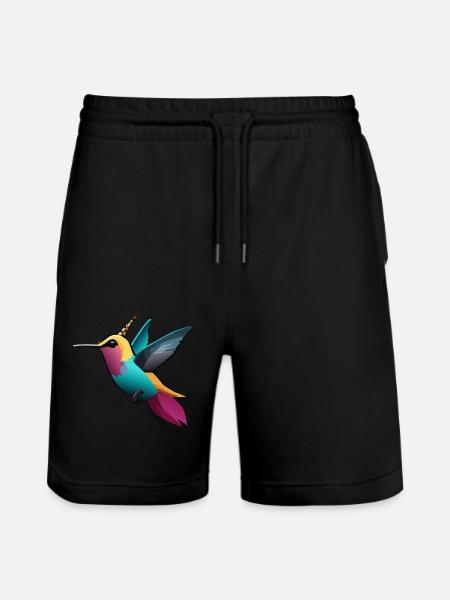 Einhorn-Kolibri - Stanley/Stella Unisex Bio Joggingshorts Trainer  - Schwarz