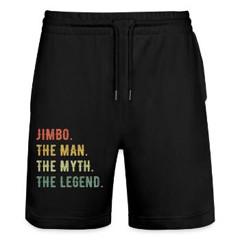 James Jimbo Prénom Forme abrégée Homme Mythe Légende - Short de jogging bio TRAINER Stanley/Stella unisexe - noir - Devant - Nik (191cm) & Marisol (170cm)