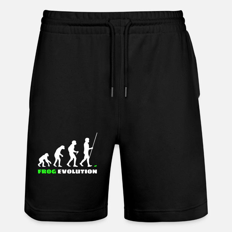 Frog Evolution - Stanley/Stella Trainer Unisex Organic Jogging Shorts - black
