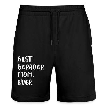 Borador - Short de jogging bio TRAINER Stanley/Stella unisexe - noir - Devant - Nik (191cm) & Marisol (170cm)