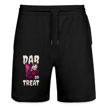 Dabbender Vampir Dab Dabbing Hip Hopper - Stanley/Stella Unisex Bio Joggingshorts Trainer  - Schwarz - Vorne - Nik (191cm) & Marisol (170cm)