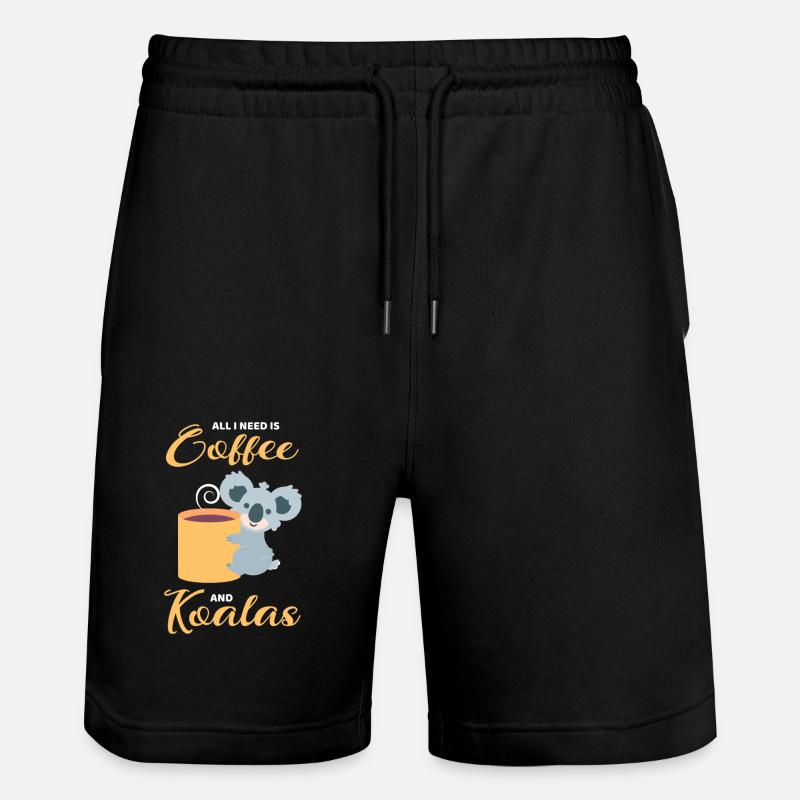 Les koalas et le café - Short de jogging bio TRAINER Stanley/Stella unisexe - noir