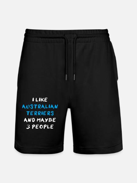Australian Terrier - Stanley/Stella Trainer Unisex Organic Jogging Shorts - black