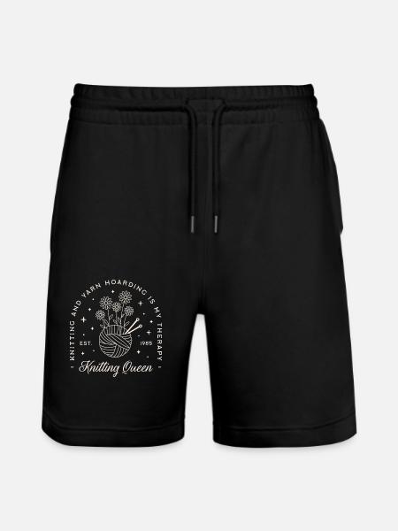 Knitting is my therapy - Stanley/Stella Trainer Unisex Organic Jogging Shorts - black