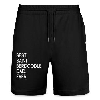 Saint Berdoodle - Stanley/Stella Trainer Unisex Organic Jogging Shorts - black - Front - Nik (191cm) & Marisol (170cm)