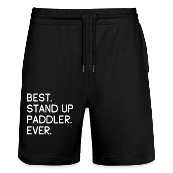 Best Stand Up Paddler Ever Stand-Up Paddler - Stanley/Stella Trainer Unisex Organic Jogging Shorts - black - Front - Nik (191cm) & Marisol (170cm)