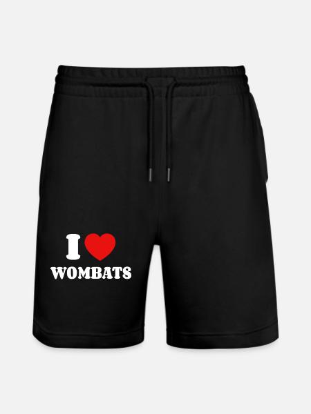 I Love Wombats - Stanley/Stella Trainer Unisex Organic Jogging Shorts - black