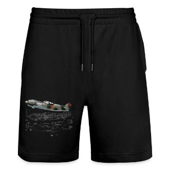 La-5 - Short de jogging bio TRAINER Stanley/Stella unisexe - noir - Devant - Nik (191cm) & Marisol (170cm)